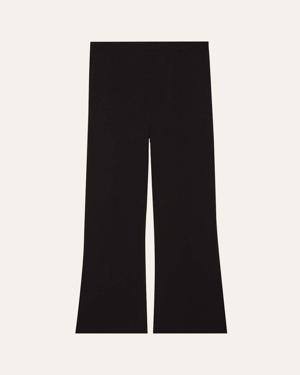 Compact Crepe Cropped Flare Pants